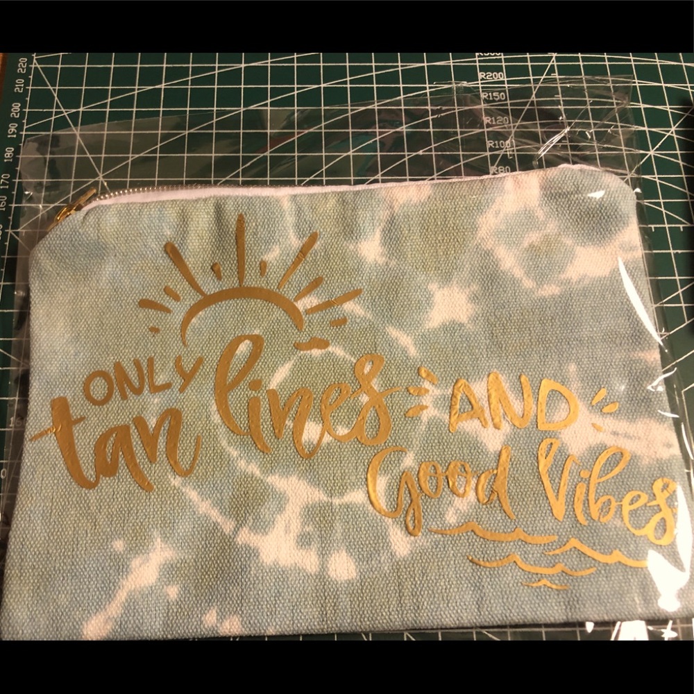 Tan Lines and Good Vibes Beach pouch tie dye